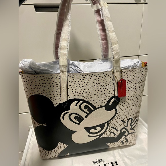 Coach Disney Mickey Mouse x Keith Haring Highline Tote Limited